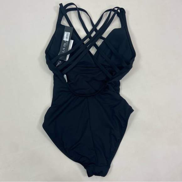 La Blanca NWT LB6BA22 Island Cross Back Mio One-piece Swimsuit Black. Size 4 - Picture 11 of 14